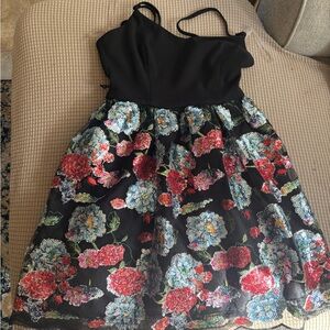 Teeze Me Black Floral Kids Dress